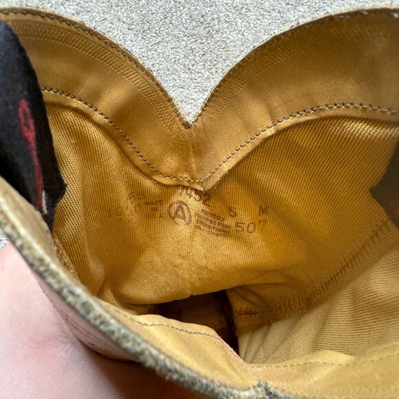 Dingo Western Cowboy Cowgirl Tan Round Toe Leather Heeled Boots Size 5 M - Picture 6 of 6